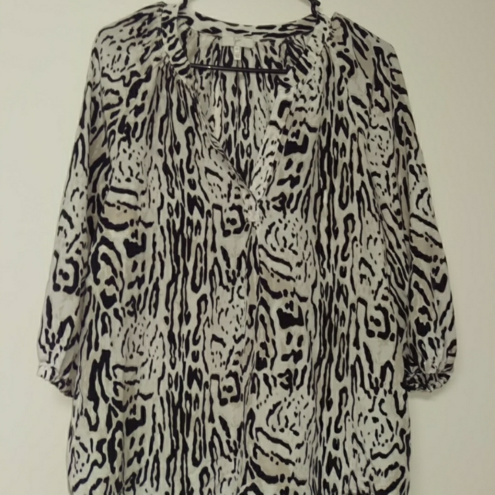 Joie 100% Silk XS Career Zebra Animal Blouse